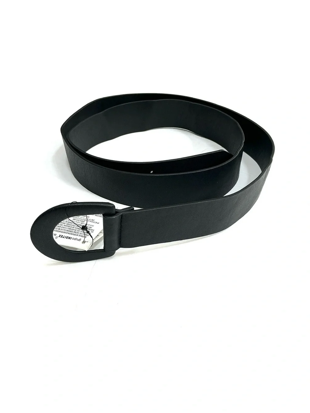Black Wide Oval Buckle Belt